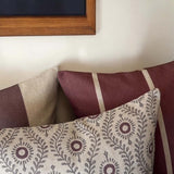 Rustic Stripe aubergine cushion