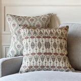 Tumble Twine sage & red cushion