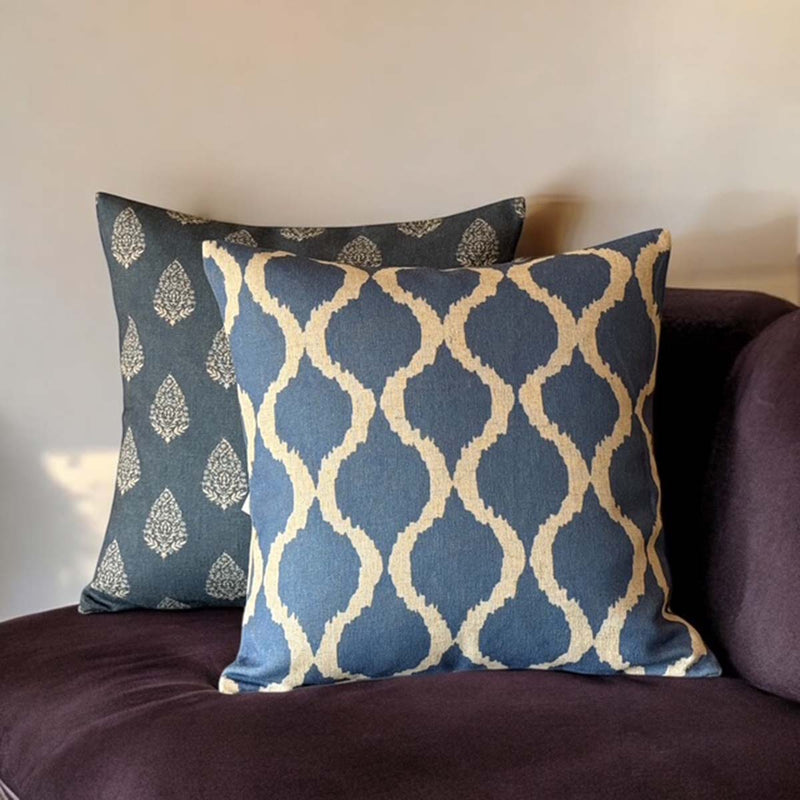 Savannah Geo denim cushion