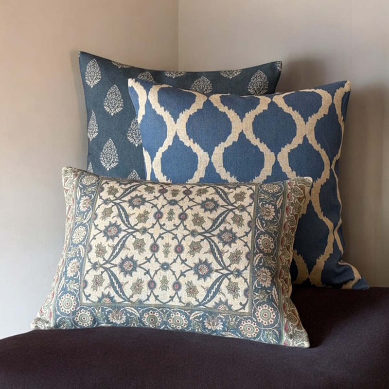 Savannah Geo denim cushion