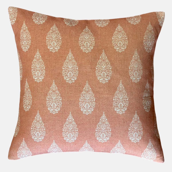 Herbatious Reverse, terracotta Cushion