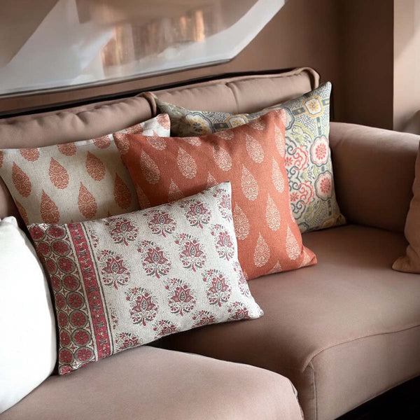 Sprig red cushion (W)