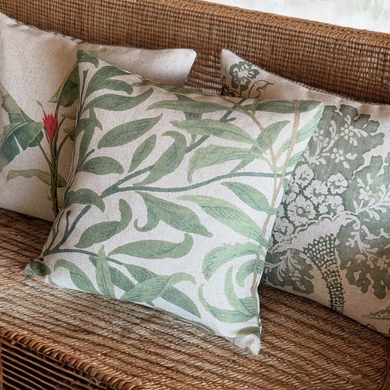 Intertwined, green cushion