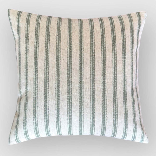 Ticking Stripe, green cushion