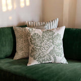 Ticking Stripe, green cushion