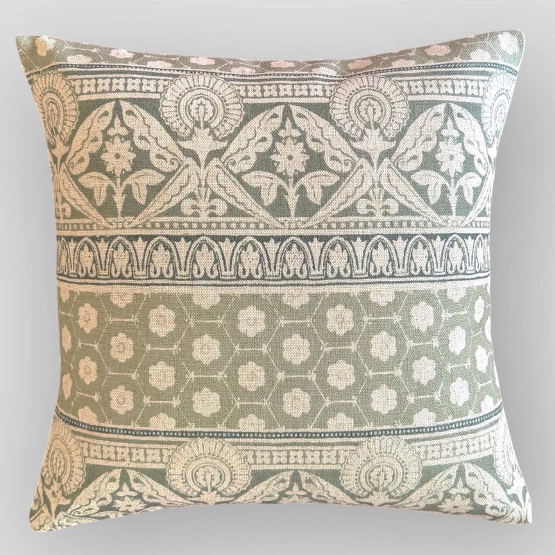 Manjul, olive & moss cushion