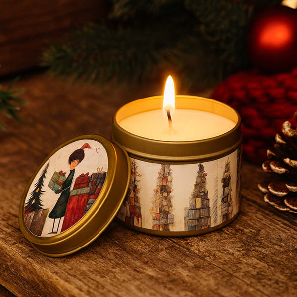 nordic lady xmas scented tin candle