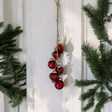 shiny red bunch of baubles - set of 2