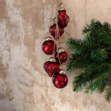 shiny red bunch of baubles - set of 2