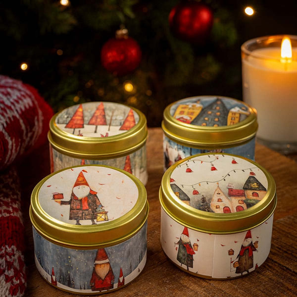 xmas garland scented tin candle