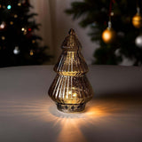 BRONZE LIGHT UP GLASS CHRISTMAS TREE 22cm