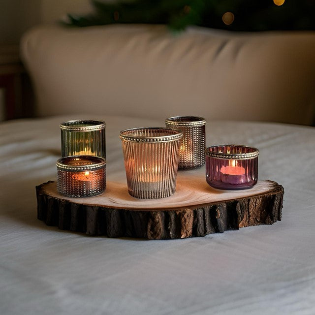 stripy tea light holder