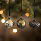 10cm shiny gold cut bauble - set of 2