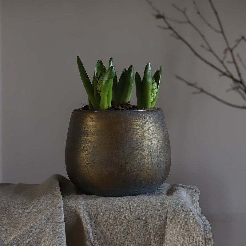 12 CM ANTIQUE BRONZE PLANTER