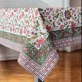 pink green multi tablecloth