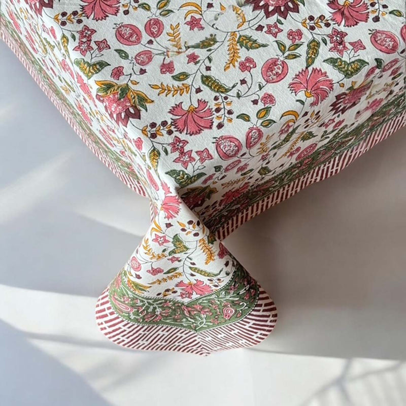 pink green multi tablecloth