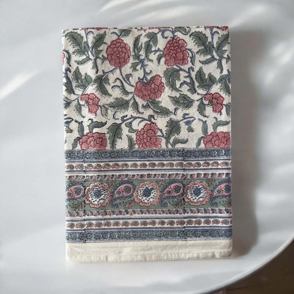 blue peach multi tablecloth