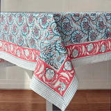 blue /red border tablecloth