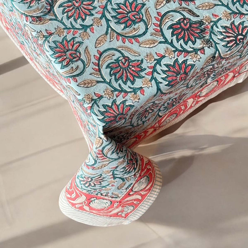 blue /red border tablecloth