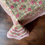 olive green tablecloth