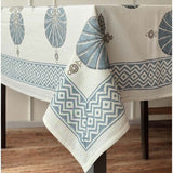 soft blue motif tablecloth