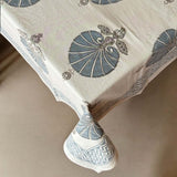 soft blue motif tablecloth