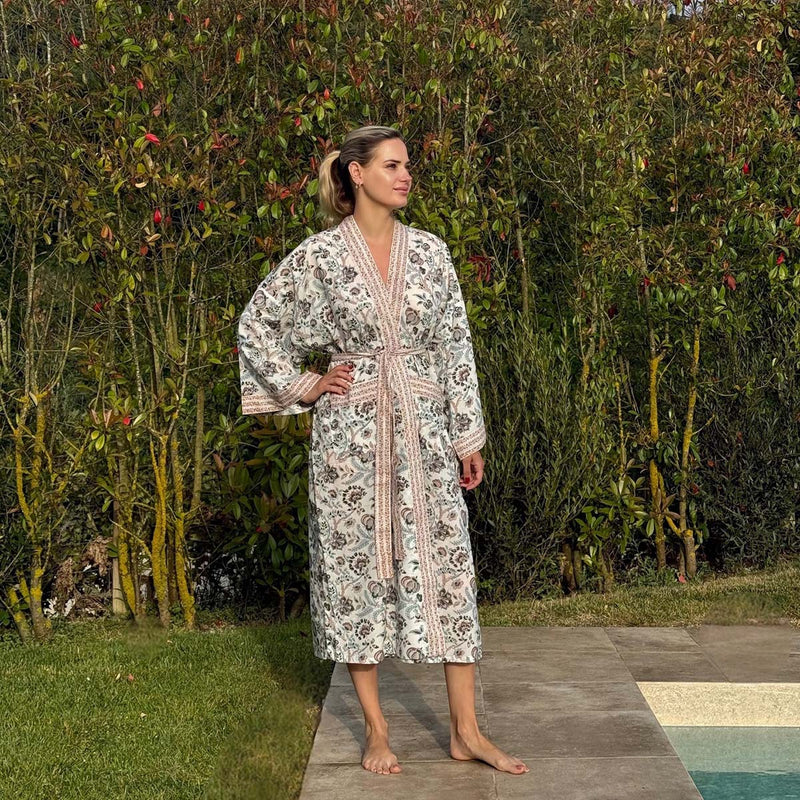 light floral morning gown