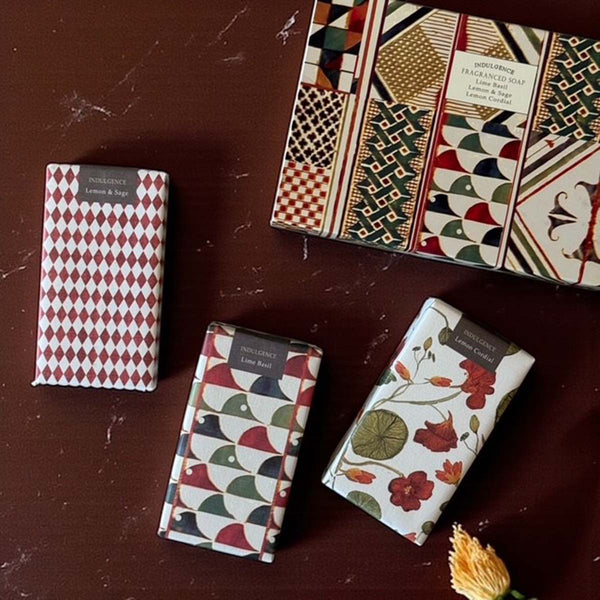 Set of 3 funky soaps  - lime basil