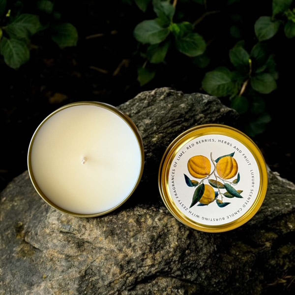 lemon tree scented candle tin