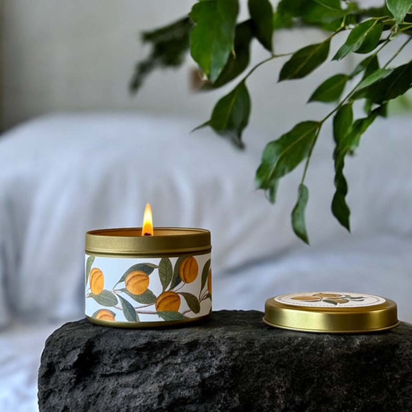 lemon tree scented candle tin