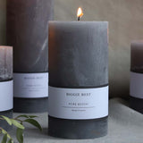 light grey  7x13cm rustic pillar candle