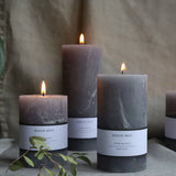 light grey  7x13cm rustic pillar candle