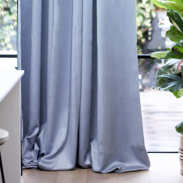 DUSTY BLUE/GREY BLOCKOUT CURTAIN(W)