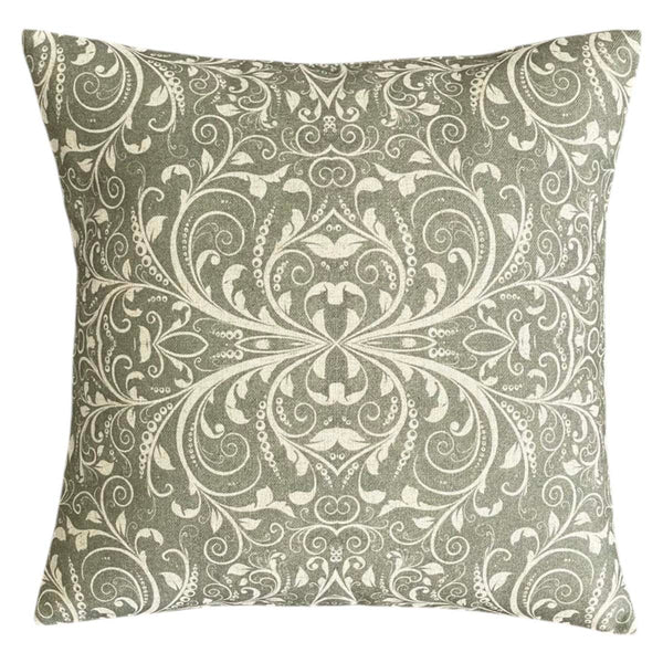 swirls apple green cushion