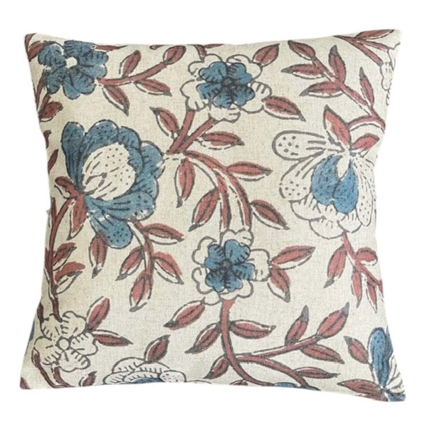 wilder blue /red cushion