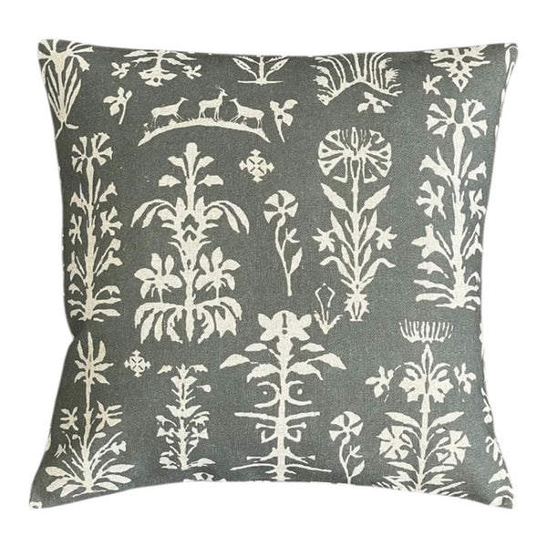 farm forest olive cushion