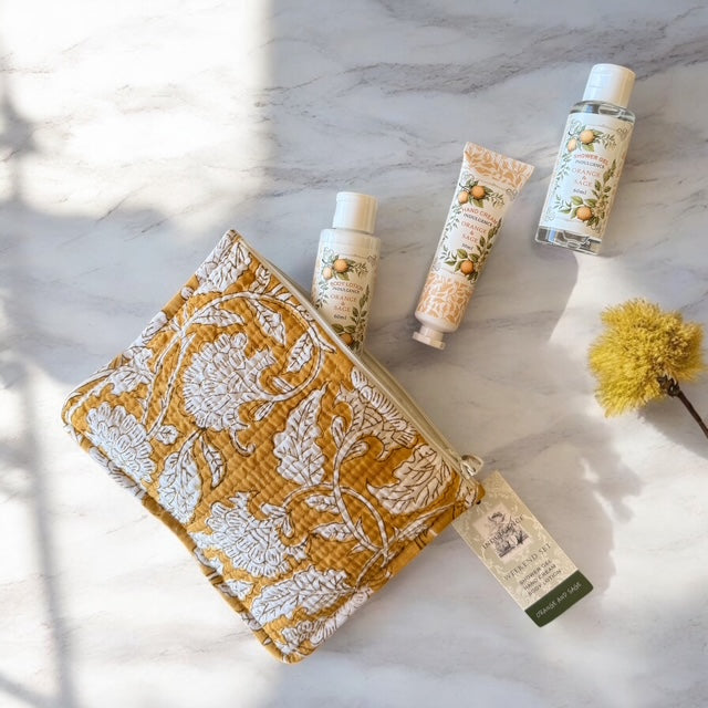 yellow weekend bag set