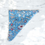 blue red floral napkins set/4
