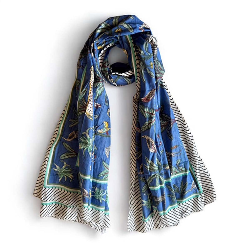 sea blue jungle scarf