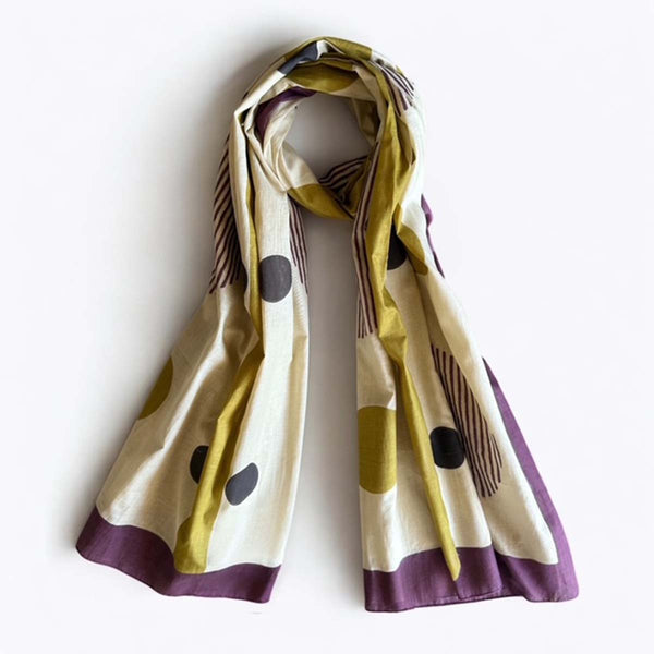 funky ochre/violet scarf