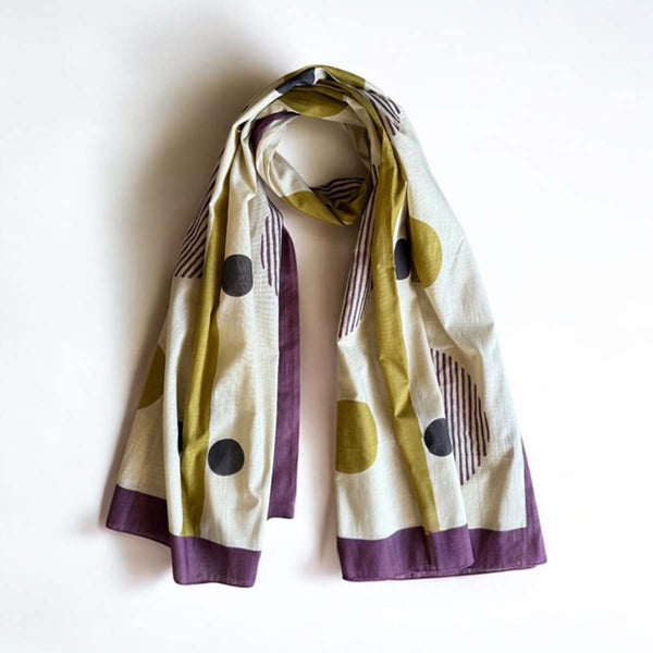 funky ochre/violet scarf