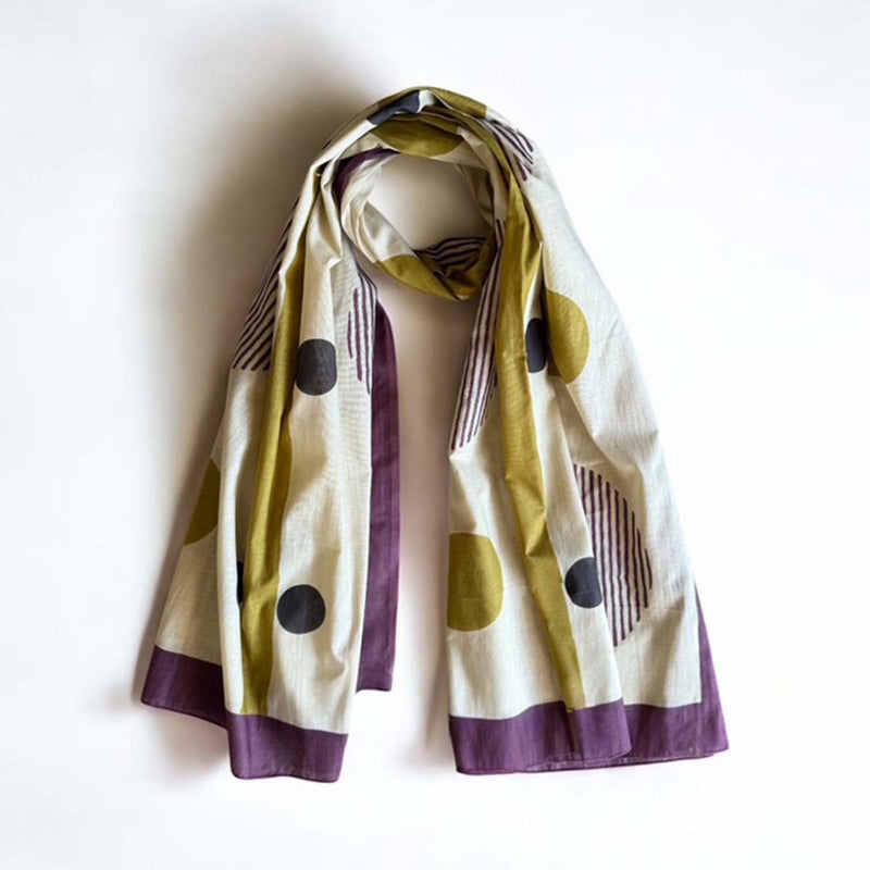 funky ochre/violet scarf