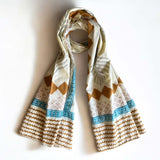 brown /blue fern  scarf