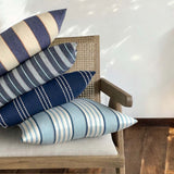 Pima blue stripe cushion