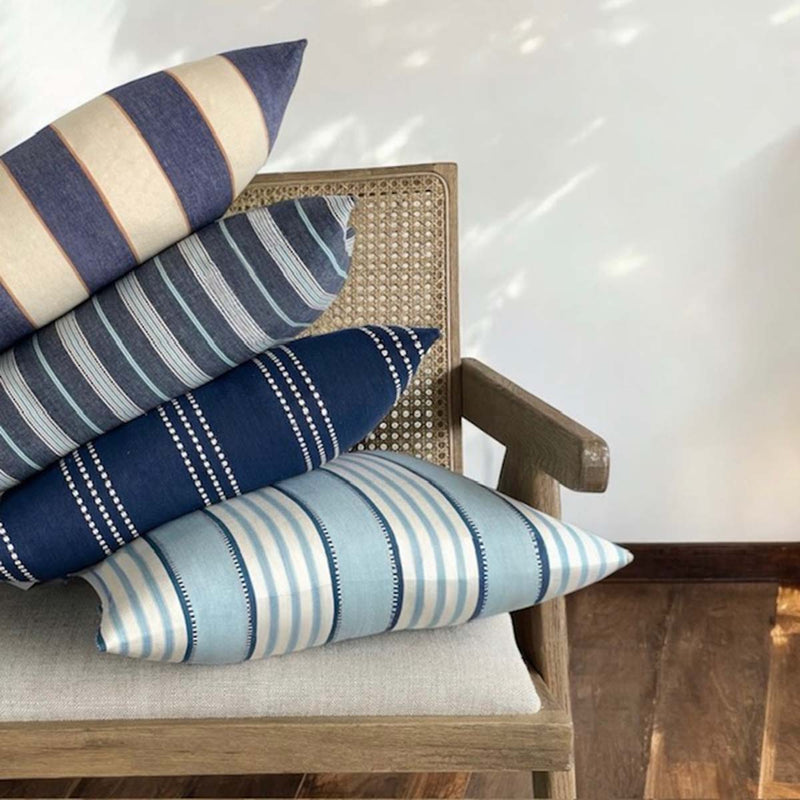 Pima blue stripe cushion