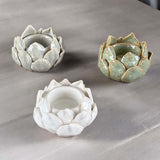 green ceramic lotus tealight