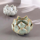 green ceramic lotus tealight