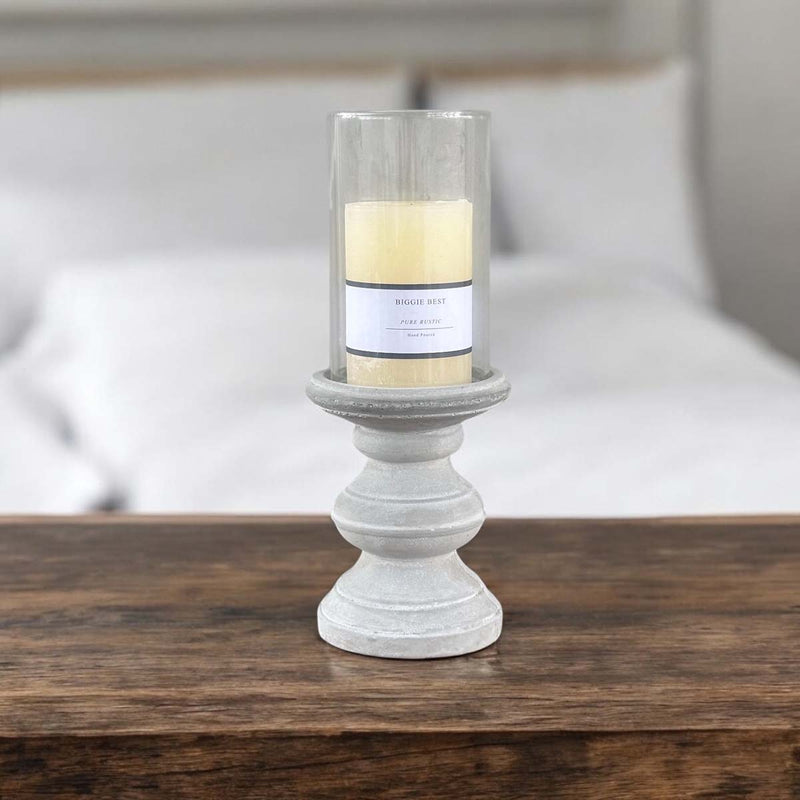 medium glass/cement cndl holder