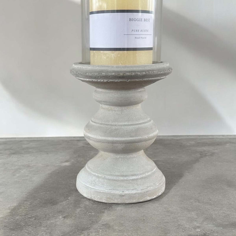 medium glass/cement cndl holder