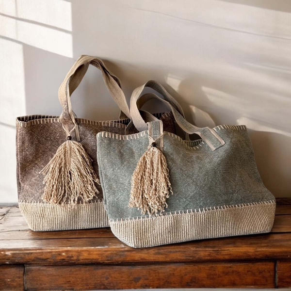 olive jute casual bag